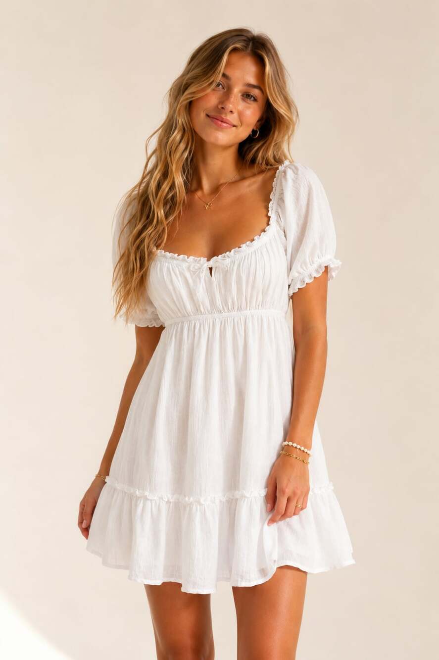 Sunday Best Aritzia Drifters Babydoll Dress Puff Sleeve Milkmaid Cottagecore S